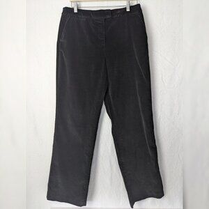TALBOTS Black Velour Velvet Stretch High Rise Straight Leg Size 12